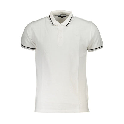 White Cotton Men Polo Shirt