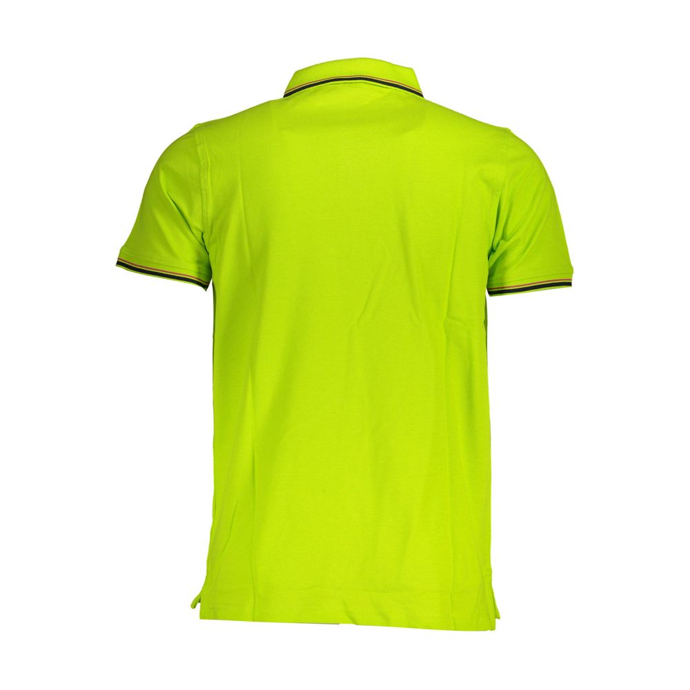 Yellow Cotton Men Polo Shirt