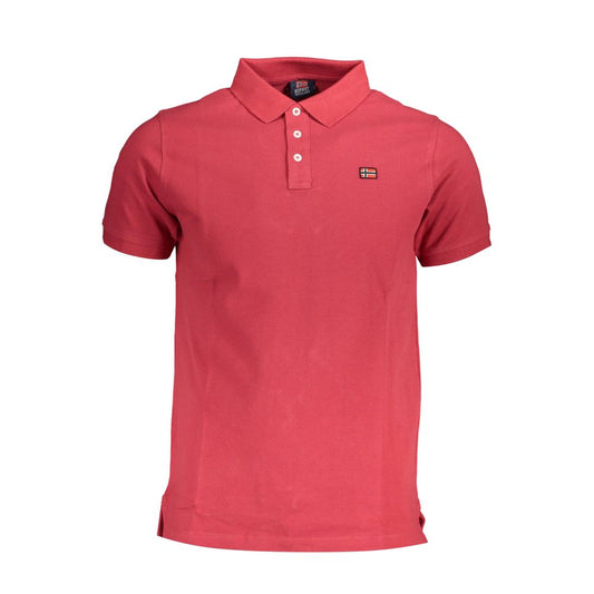 Red Cotton Men Polo Shirt
