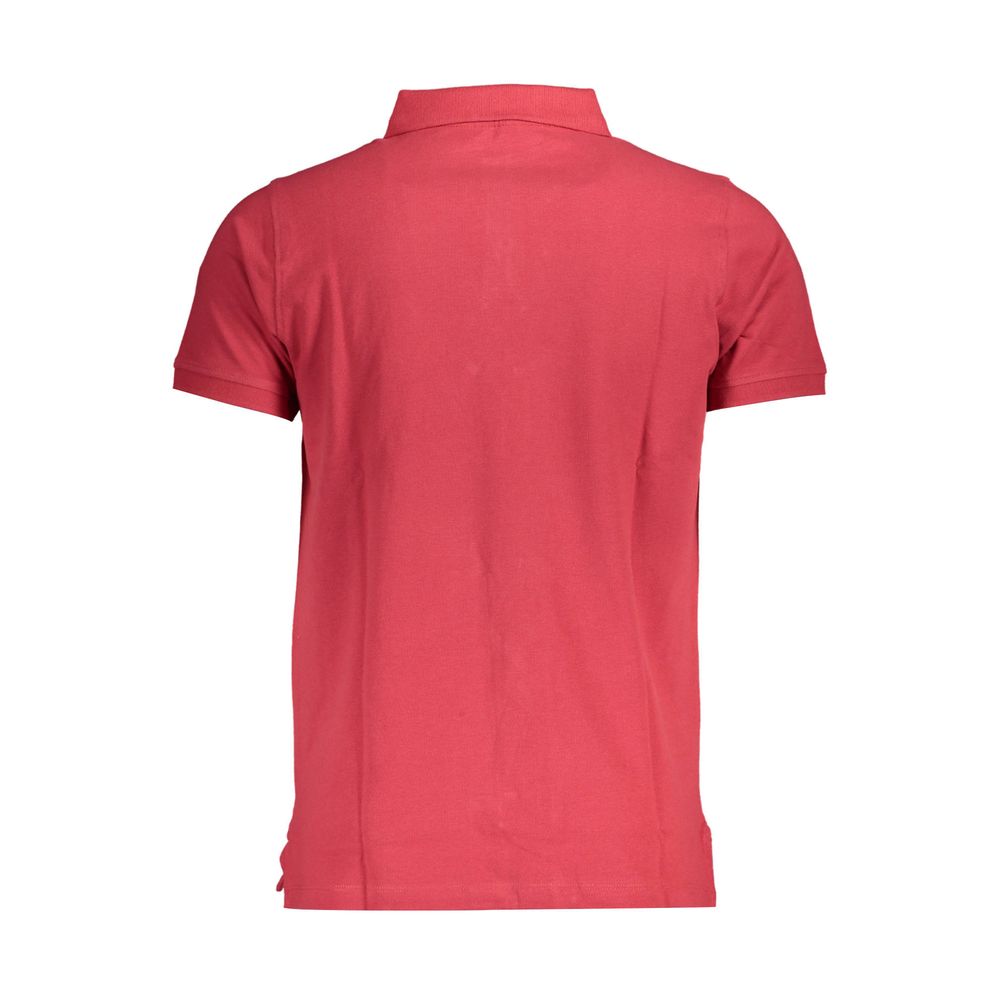 Red Cotton Men Polo Shirt