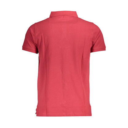 Red Cotton Men Polo Shirt