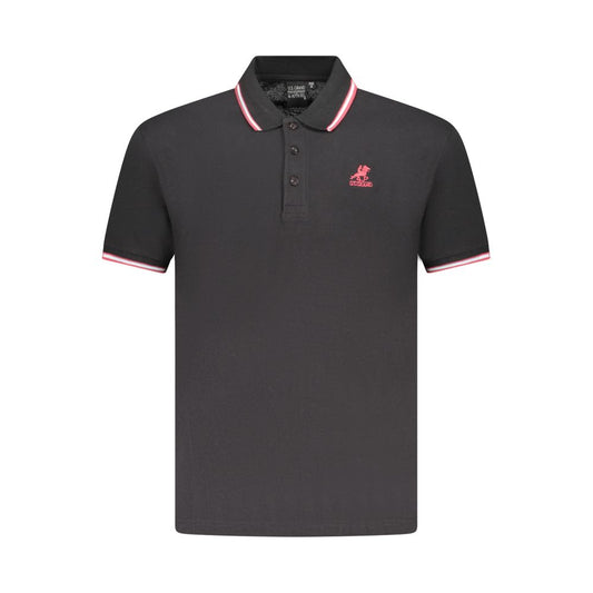 Black Cotton Men Polo Shirt