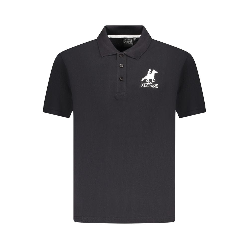 Black Cotton Men Polo Shirt
