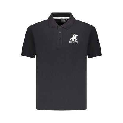 Black Cotton Men Polo Shirt