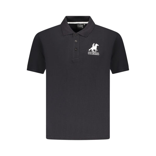 Black Cotton Men Polo Shirt