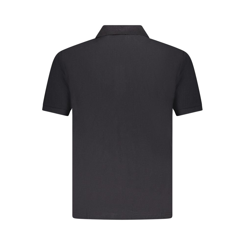 Black Cotton Men Polo Shirt