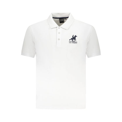 White Cotton Men Polo Shirt