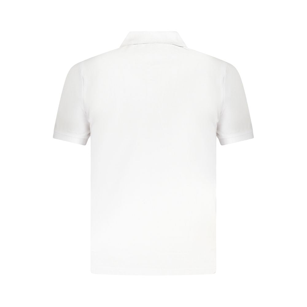 White Cotton Men Polo Shirt