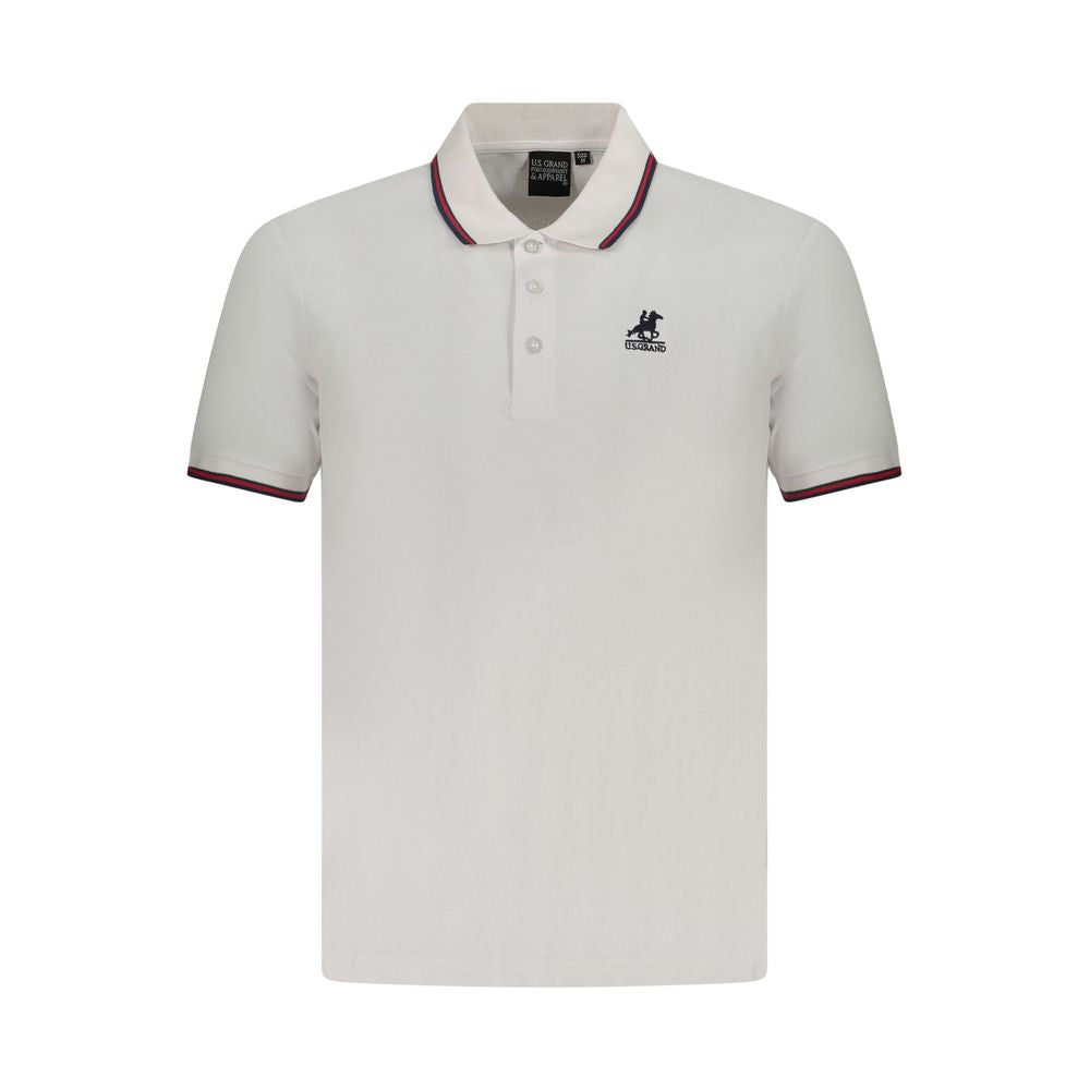 White Cotton Men Polo Shirt