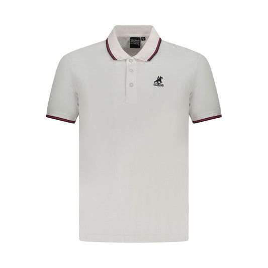 White Cotton Men Polo Shirt