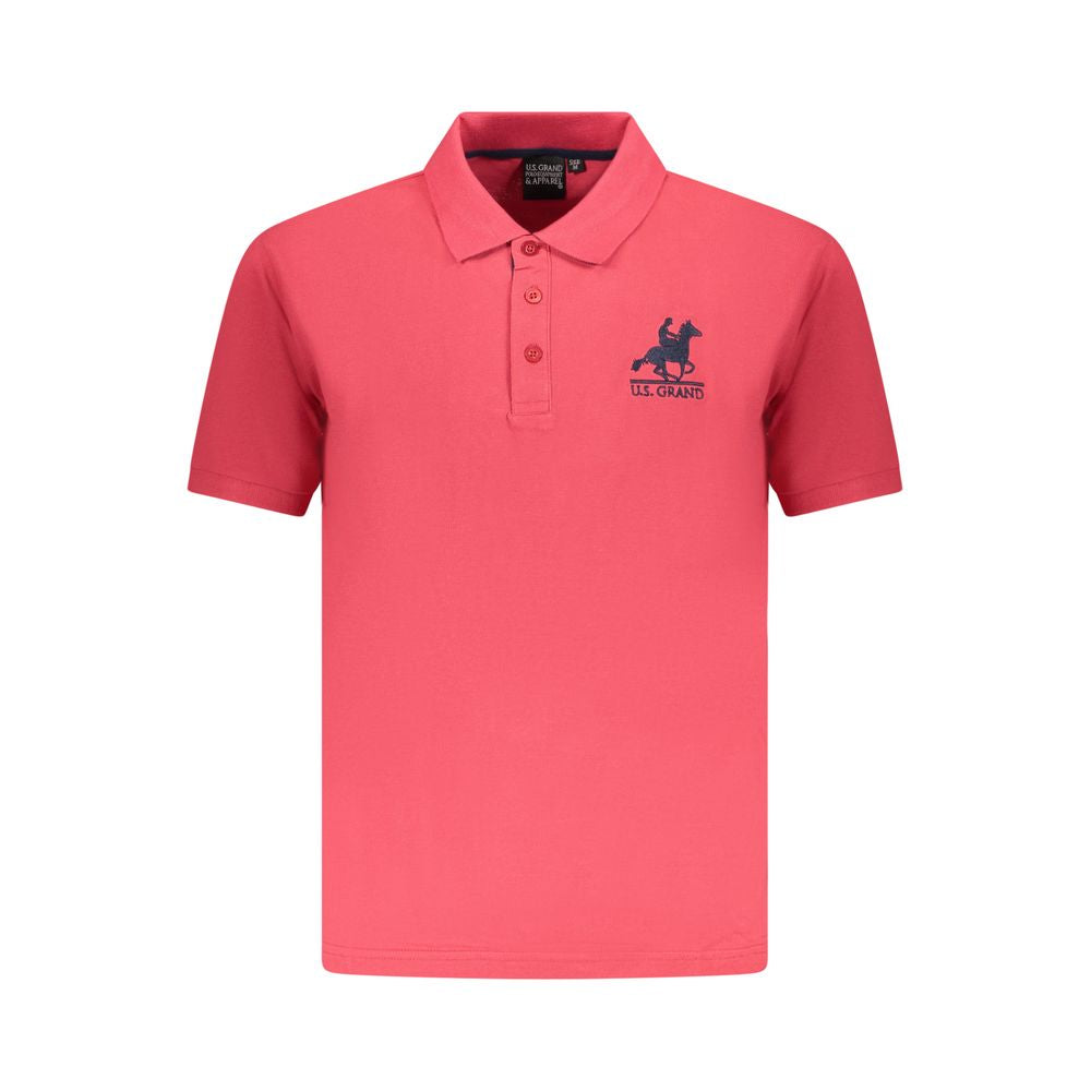 Red Cotton Men Polo Shirt