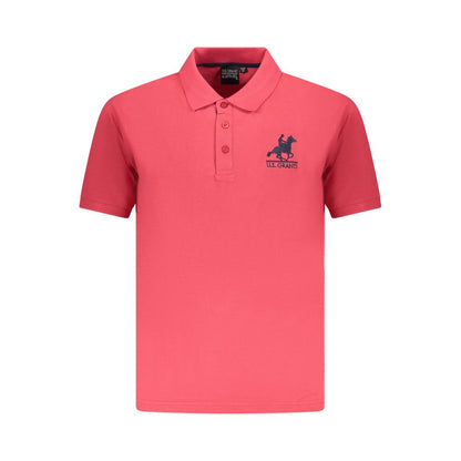 Red Cotton Men Polo Shirt