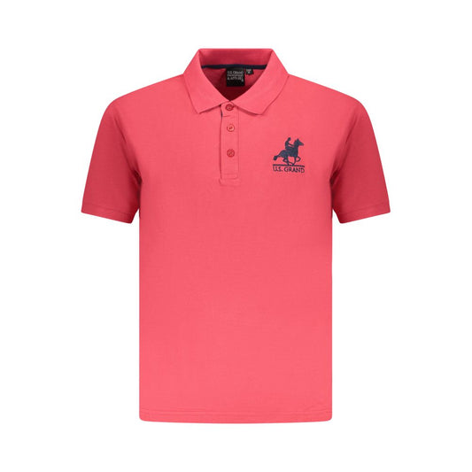 Red Cotton Men Polo Shirt