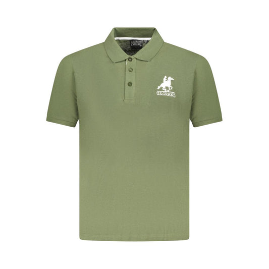 Green Cotton Men Polo Shirt