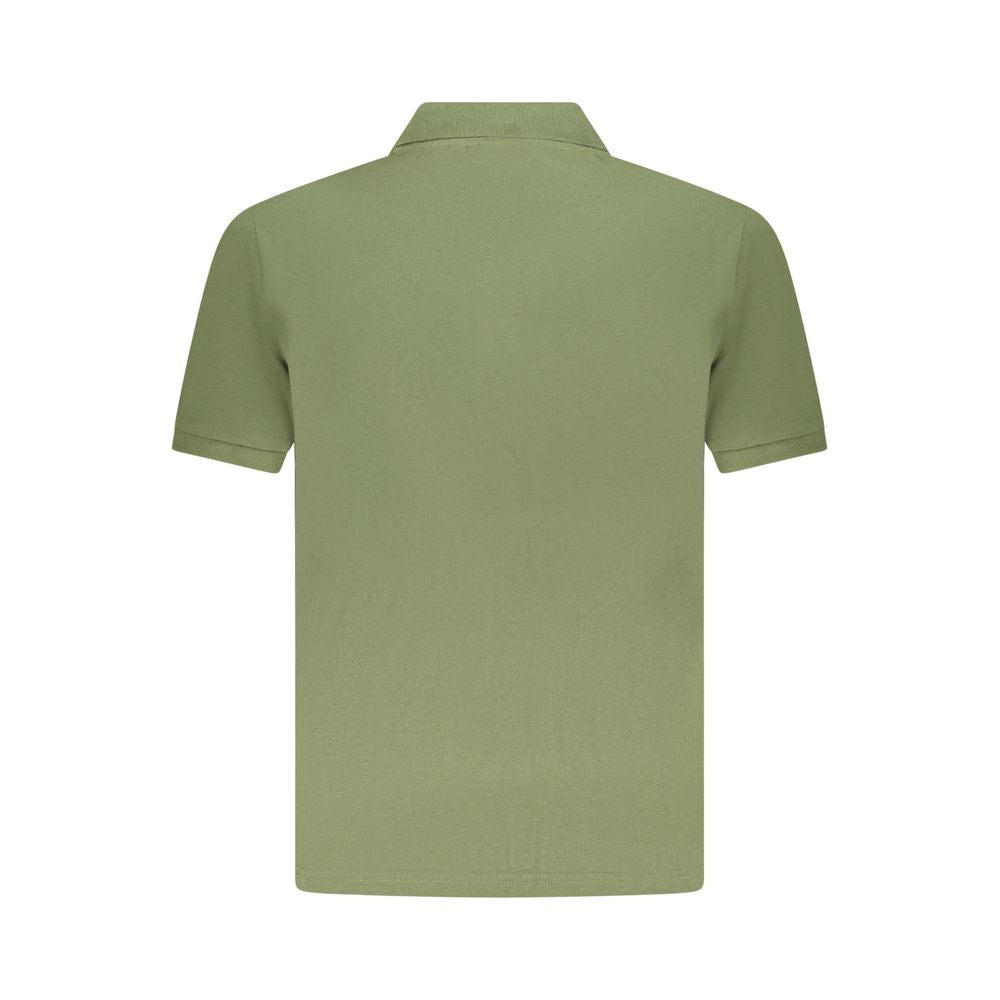 Green Cotton Men Polo Shirt