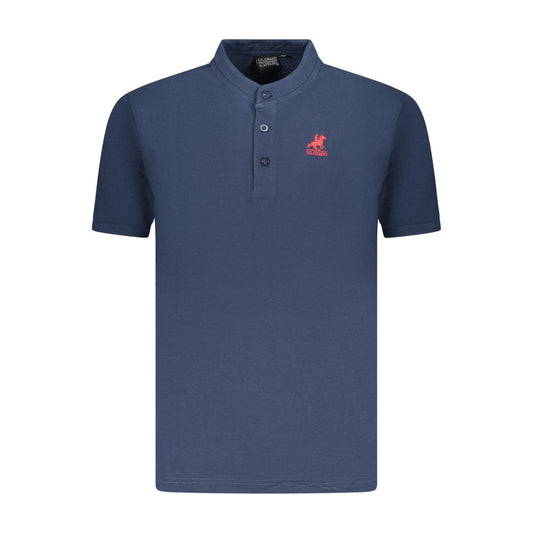 Blue Cotton Mens Polo Shirt