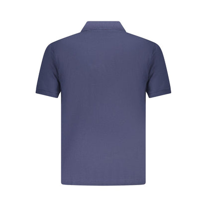 Blue Cotton Men Polo Shirt