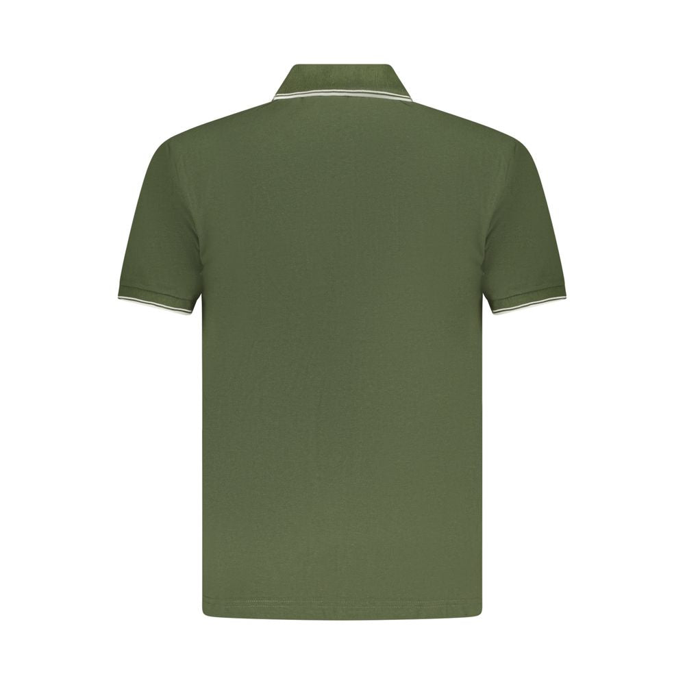 Green Cotton Men Polo Shirt