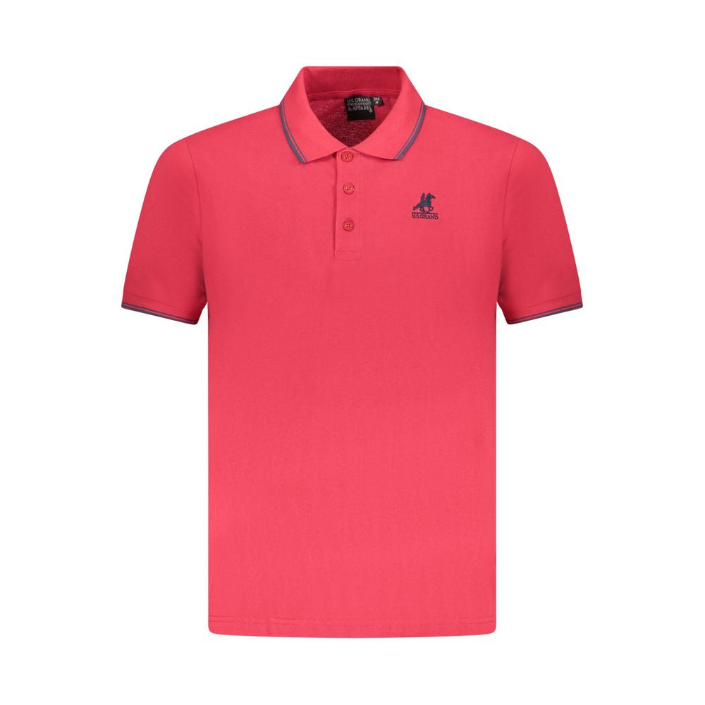 Red Cotton Men Polo Shirt