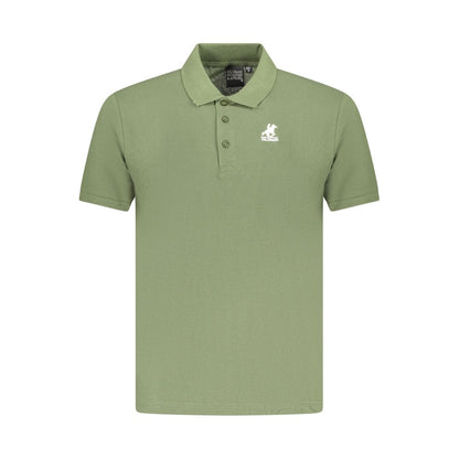 Green Cotton Men Polo Shirt