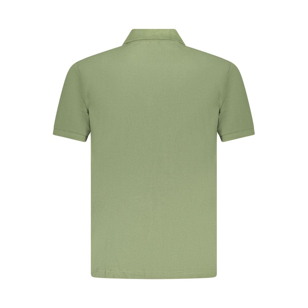 Green Cotton Men Polo Shirt