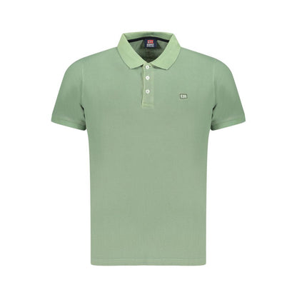 Green Cotton Men Polo Shirt
