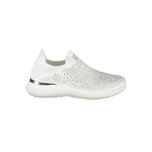 White Polyester Women Sneaker