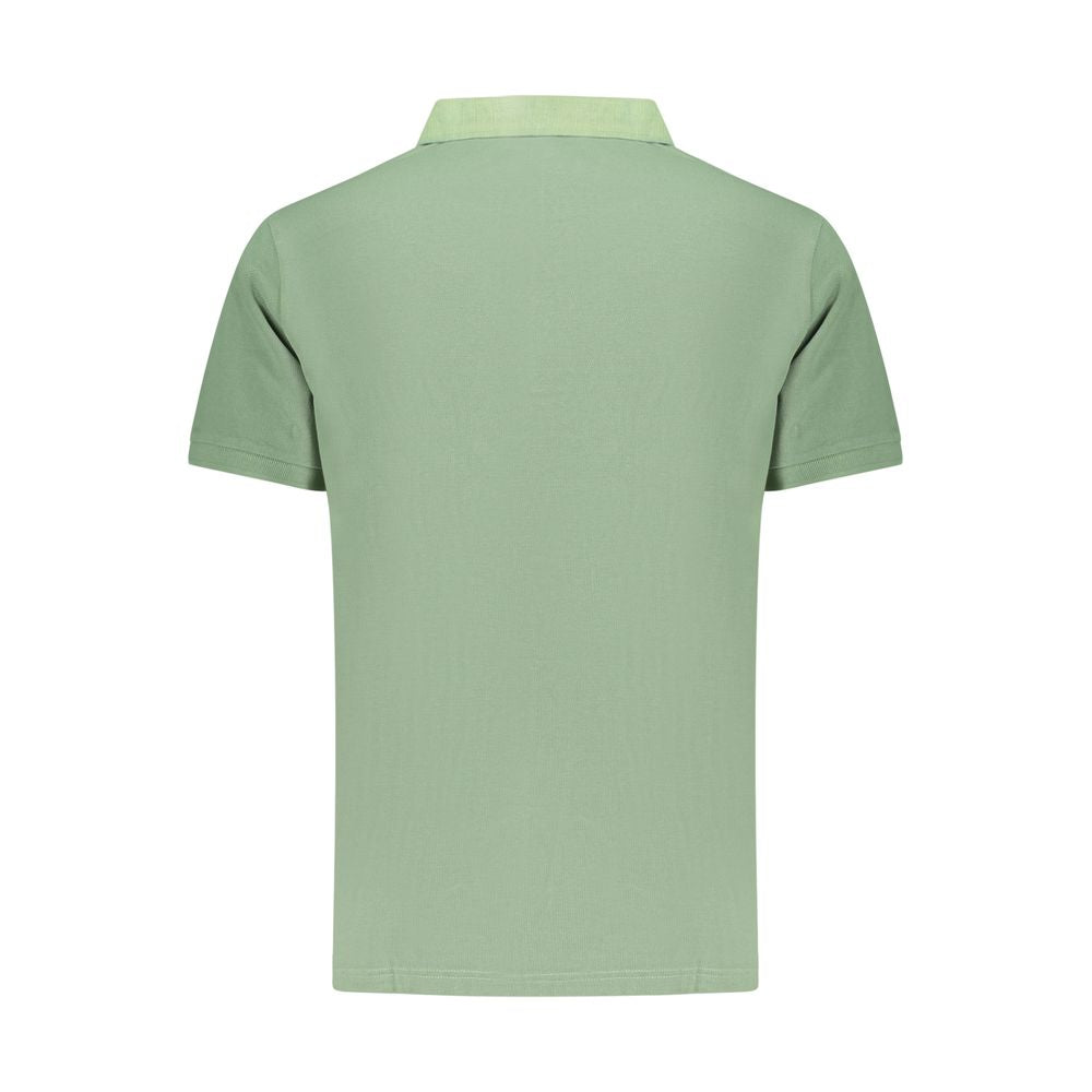 Green Cotton Men Polo Shirt