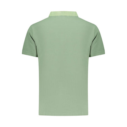 Green Cotton Men Polo Shirt