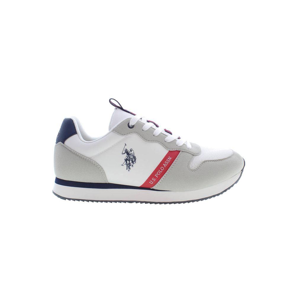 White Polyester Men Sneaker