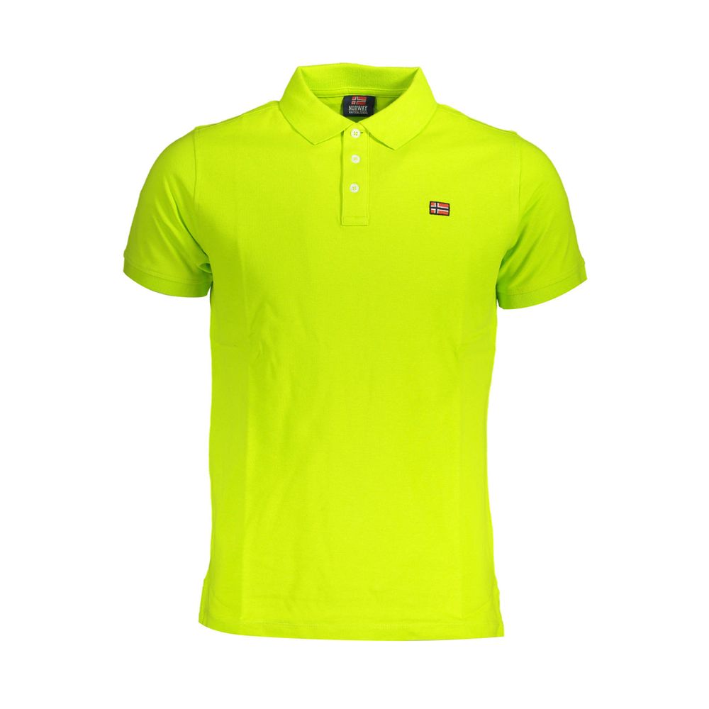 Yellow Cotton Men Polo Shirt