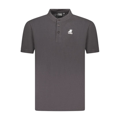 Black Cotton Men Polo Shirt