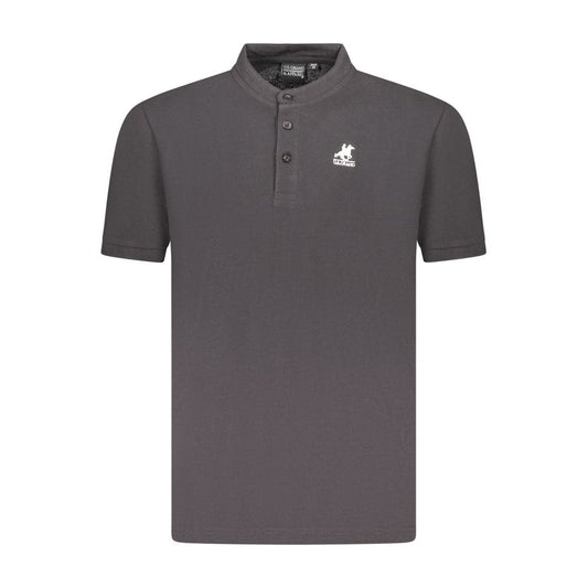 Black Cotton Men Polo Shirt