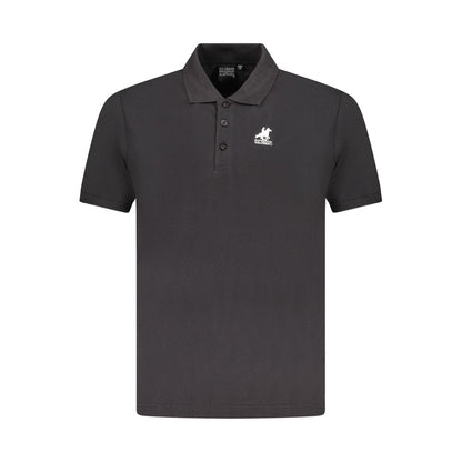 Black Cotton Men Polo Shirt