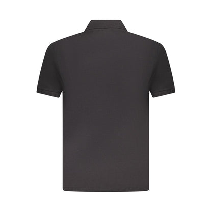 Black Cotton Men Polo Shirt