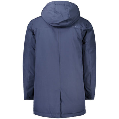 Blue Polyester Men Jacket