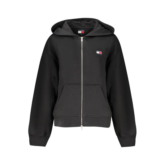 Black Cotton Women Hoodie
