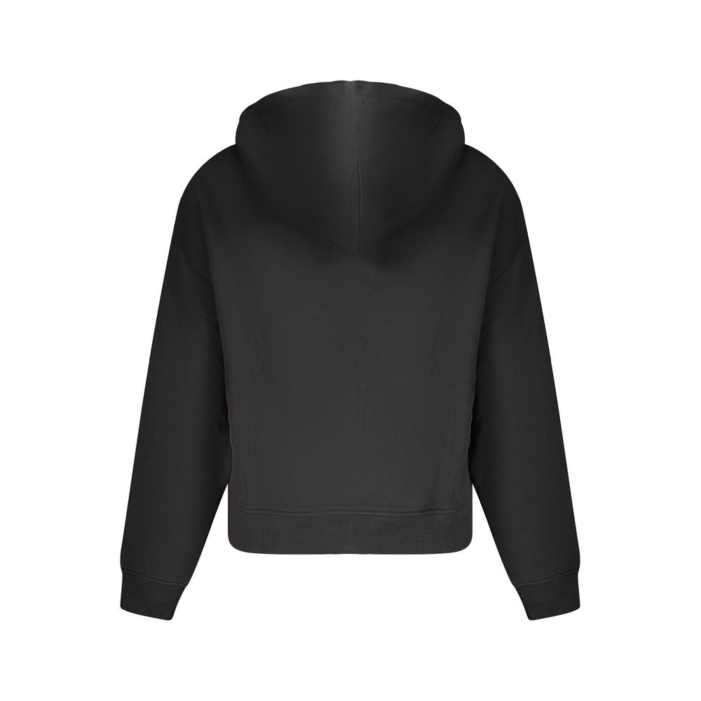 Black Cotton Women Hoodie