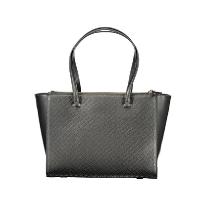 Black Polyethylene Women Handbag