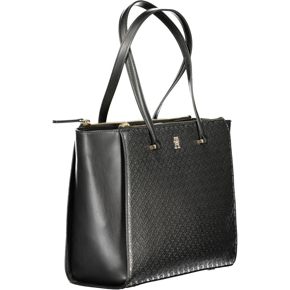 Black Polyethylene Women Handbag