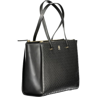 Black Polyethylene Women Handbag