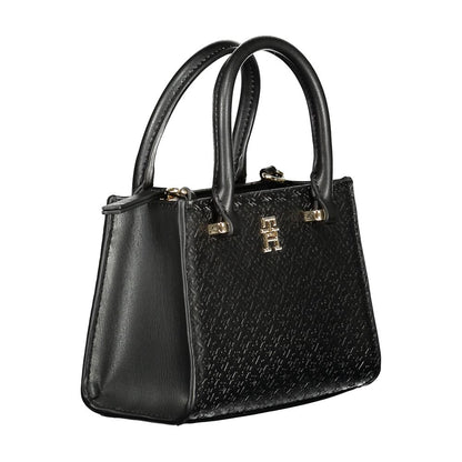 Black Polyethylene Women Handbag