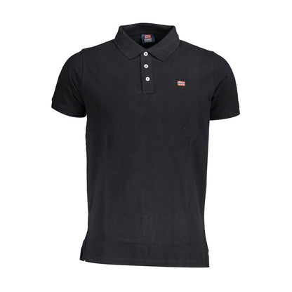 Black Cotton Men Polo Shirt