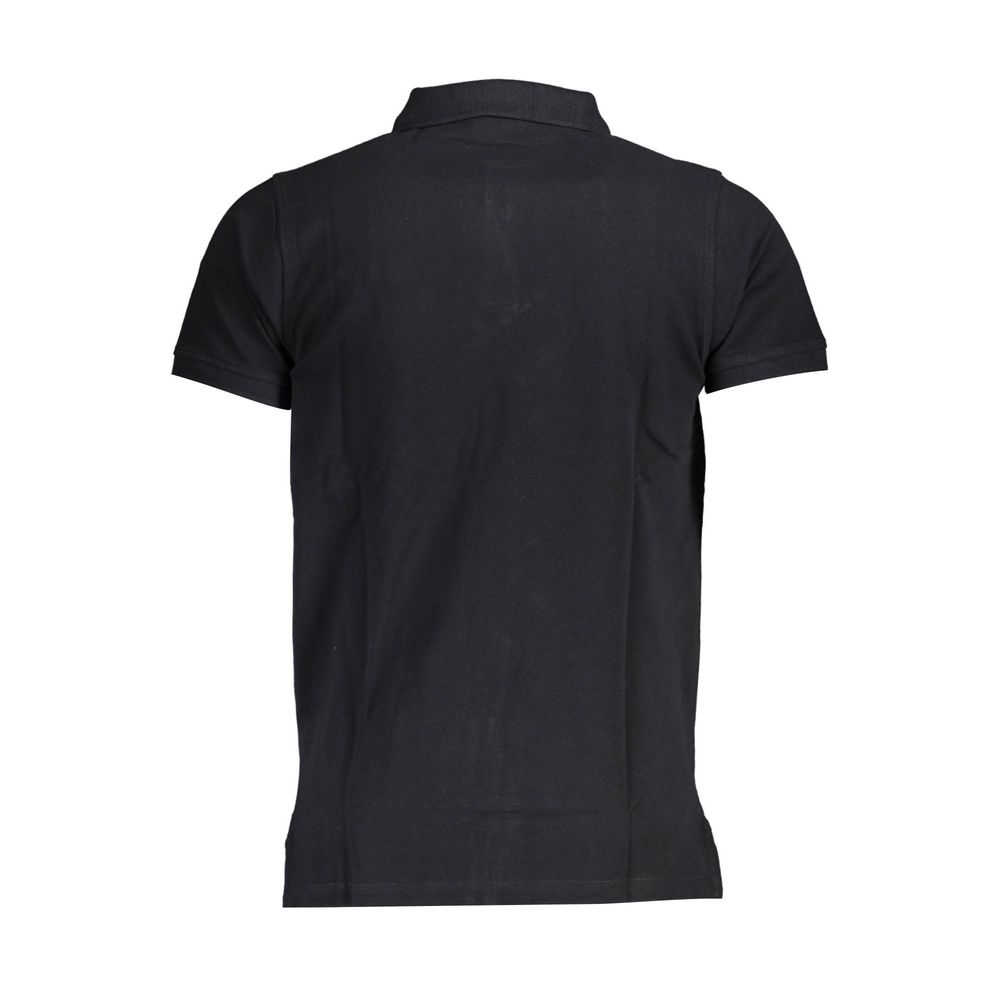 Black Cotton Men Polo Shirt