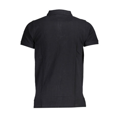 Black Cotton Men Polo Shirt