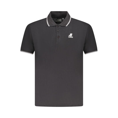 Black Cotton Men Polo Shirt