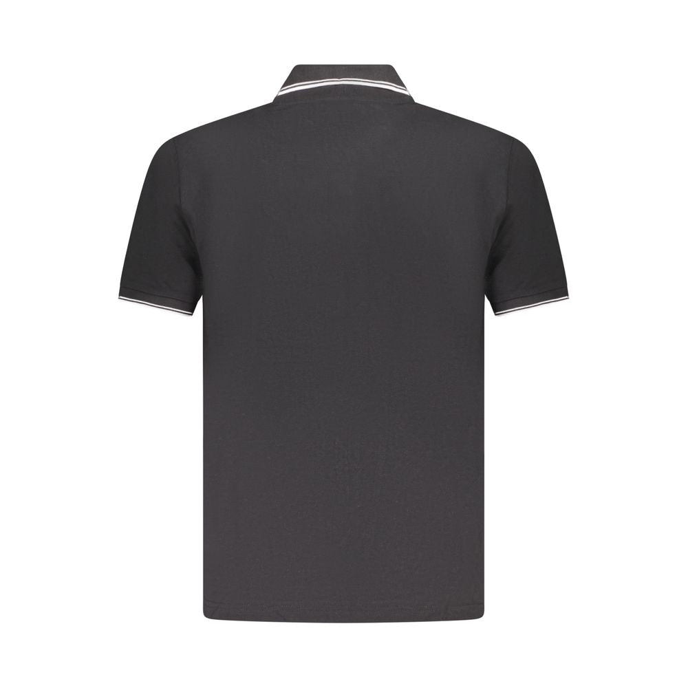 Black Cotton Men Polo Shirt