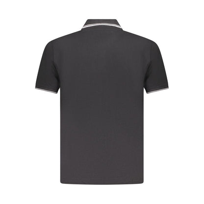 Black Cotton Men Polo Shirt