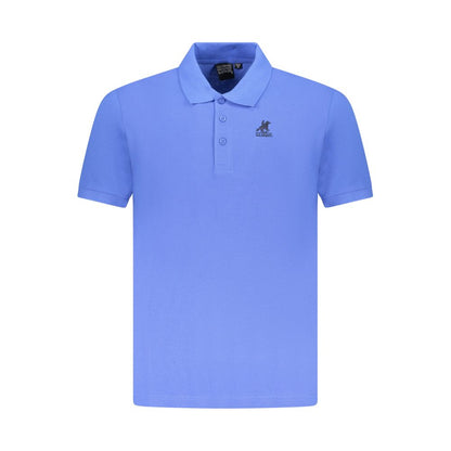 Blue Cotton Men Polo Shirt