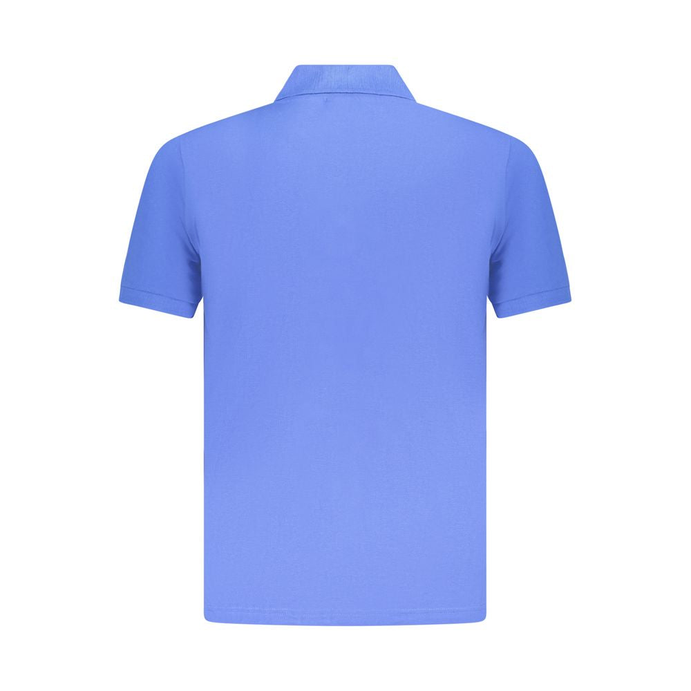 Blue Cotton Men Polo Shirt